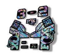 Adesivo di ricambio per forcella compatibile con Fox 32 2021 Step Cast Series Oil Slick 1 (lucido)