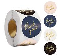 Adesivo di ringraziamento da 1,5 pollici,500 pezzi etichetta adesiva di Thank you in oro,utilizzato per sacchetti di imballaggio, sigillatura di buste, piccole imprese, scatole regalo