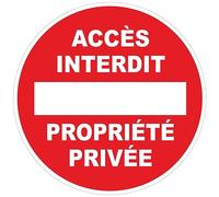 Adesivo di sicurezza rigido e rotondo, adesivo segnaletico laminato laminato, resistente all'acqua e ai raggi UV, accesso vietato proprietà privata, diametro 24 cm