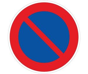 Adesivo di sicurezza rigido e rotondo, adesivo segnaletico laminato laminato, resistente all'acqua e ai raggi UV, parcheggio proibito 2, diametro 24 cm