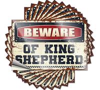 Adesivo divertente con scritta "Beware of King Shepherd", 10 pezzi, accessori per auto, adesivi inappropriati (12 x 18 cm)