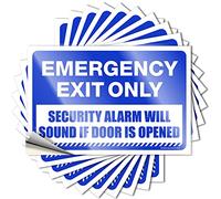 Adesivo divertente con scritta "Emergency Exit Only", "Security Alarm Will Sound If Door Opened", 10 adesivi divertenti per auto (8 x 12 cm)