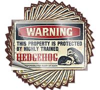 Adesivo divertente con scritta in lingua inglese "Warning This Property is Protected by A Highly Trained Hedgehog", 10 pezzi adesivi inappropriati per auto da donna (12 x 18 cm)