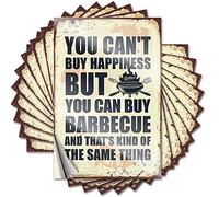 Adesivo divertente con scritta in lingua inglese "You Can't Buy Happiness But Can Barbecue", 10 pezzi, accessori per auto, adesivi inappropriati (12 x 18 cm)