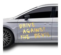 Adesivo Drive Against The Devil Oro 122x34 cm pellicola accessori auto KX024