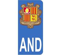 Adesivo e stemma del principato di Andorra targa auto (9,8 x 4,5 cm)