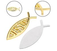 Adesivo Emblema 3D Per Auto Religioso Dio Per Gesù Simbolo Cristiano Pesce Oro