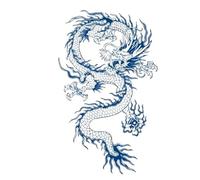 Adesivo for tatuaggi 2 pezzi Medusa Pianeta Piuma Serpente Modello grande Tatoo for trasferimento d'acqua(004)