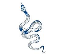 Adesivo for tatuaggi 2 pezzi Medusa Pianeta Piuma Serpente Modello grande Tatoo for trasferimento d'acqua(005)