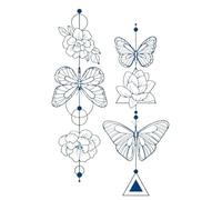 Adesivo for tatuaggi 2 pezzi Medusa Pianeta Piuma Serpente Modello grande Tatoo for trasferimento d'acqua(006)