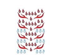 Adesivo for tatuaggio Nezha, sopracciglio, adesivo for trasferimento ad acqua, cartone animato, anime, Ao Bing, il terzo principe(03)