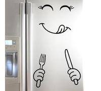 Adesivo Frigorifero Souter - Decal Frigorifero Con Design Volto Sorridente, Parete Della Cucina | Decorazione Della Cucina Felice, Adesivo Da Parete In PVC, Accento Di Ma