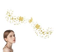 Adesivo glitterato con faccia di Natale, adesivi con faccia di Natale,Adesivi per il viso glitterati Adesivi natalizi - Adesivi impermeabili per trucco viso, adesivo temporaneo per trucco occhi oro pe