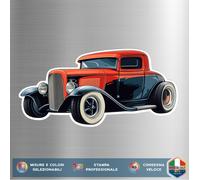 Adesivo Hot Rod Classic Car Sticker Retro Vinile per Auto Moto Parete