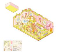 Adesivo House, 3D Miniature Scene Stickers, Casa in miniatura cartone animato scena di adesivo 3D divertente, decorazione di libri creativi, strumenti di diario, giocattolo per bambini colorati