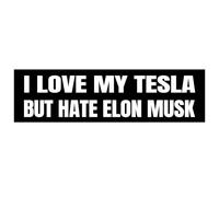 Adesivo "I Love The CAR NOT The CEO Elon Musk" - Adesivo anti Elon Tesla Club, Tesla Model X Y 3, adesivo nero bianco e nero, per proprietari di Tesla rimpiangere Elon Musk (quadrato I Love My Tesla)