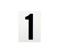 Adesivo impermeabile con numero 1, colore: nero