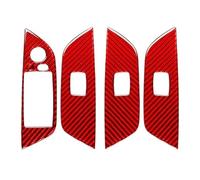 Adesivo in Fibra Carbonio Per BMW Per X1 E84 2009-2015 Interni Finestra Automobile Pannello Sollevamento In Fibra Carbonio Adesivo Decorativo Decorazione Accessori(Red Carbon LHD)
