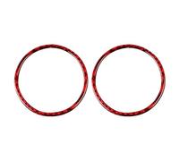 Adesivo in Fibra Carbonio Per Ford Per Mustang GT 2015-2021 Interni Fibra Carbonio Porta Audio Altoparlante Decorazione Cornice Adesivi Trim Copertura Decorazione Accessori(Red)