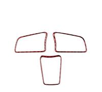 Adesivo in Fibra Carbonio Per Per Boxster Per Cayman Per 718 982 2016-2022 Auto all'interno del volante Trim Adesivo in fibra di carbonio Decorazione Accessori(Red)