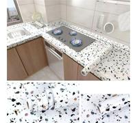 Adesivo in marmo antiolio for cucina, carta da parati in vinile autoadesiva impermeabile for la ristrutturazione dei mobili del bagno(Color-08,0.6mx3.0m)