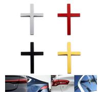 Adesivo in Metallo Con Gesù Cristo Sulla Croce, Adesivi 3D in Lega per Auto Con Stemma a Croce, Decalcomania Autoadesiva Antigraffio per Paraurti Laterali Del Portellone Posteriore(4pcs)