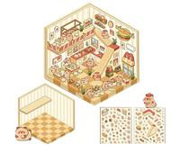 Adesivo in miniatura con paesaggio di cabina dei cartoni animati, per scrapbooking, diario, album fotografico, custodia per telefono, bagagli, pasticceria