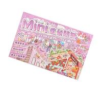 Adesivo in miniatura con scena di cabina simulata per scrapbooking, diario, quaderno, album fotografico, custodia per telefono con pinzette, strumento