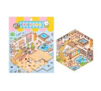 Adesivo in miniatura con scena di cabina simulata per scrapbooking, diario, quaderno, album fotografico, custodia per telefono, mondo di gioco creativo