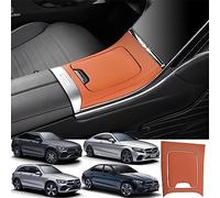 Adesivo in Pelle per Pannello Console Centrale Kit Copertura per Decorazione Interna Della Copertura per Mercedes-Benz C-Class GLC AMG C260 C300 C43 GLC260 GLC300 GLC43 2023 Accessori(Orange)
