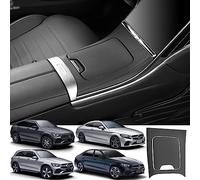 Adesivo in Pelle per Pannello Console Centrale Kit Copertura per Decorazione Interna Della Copertura per Mercedes-Benz C-Class GLC AMG C260 C300 C43 GLC260 GLC300 GLC43 2023 Accessori(Black)