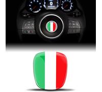 Adesivo in silicone 3D compatibile con Fiat 500 Emblema volante badge accessori parti decalcomanie volante decorazione bandiera italiana Italia VF 8
