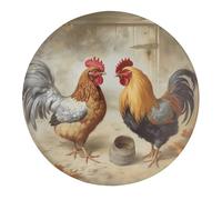 Adesivo in vetro per frigorifero, stampa di galline e gallo, decorazione magnetica per cucina, ufficio, casa