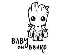 Adesivo in vinile Bebe Groot a bordo, Baby Groot on Board, varie misure
