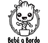 Adesivo in vinile Bebe Groot a bordo, Baby Groot on Board, varie misure