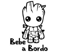 Adesivo in vinile Bebe Groot a bordo, Baby Groot on Board, varie misure