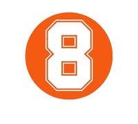 Adesivo in vinile con numero 8, alla moda, for finestrini auto, paraurti, carenatura della carrozzeria della moto, accessori decorativi in vinile.(Orange,30cm)