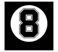 Adesivo in vinile con numero 8, alla moda, for finestrini auto, paraurti, carenatura della carrozzeria della moto, accessori decorativi in vinile.(White,30cm)