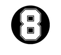 Adesivo in vinile con numero 8, alla moda, for finestrini auto, paraurti, carenatura della carrozzeria della moto, accessori decorativi in vinile.(Black,20cm)