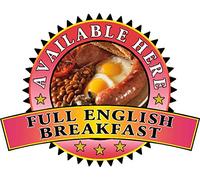 Adesivo in vinile con scritta"The Full English Breakfast Sold Here" (lingua italiana non garantita), Small 150 x 195mm