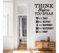 Adesivo IN Vinile Da Parete Citazione Pensare Prima Di You Speak Decorazione