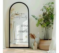 Adesivo In Vinile For Specchio "Benvenuti Alla Nostra Festa Di Fidanzamento", Adesivo Personalizzato For Matrimonio, Nomi E Data Personalizzabili For Specchio, Acrilico - Sera Prima - Ricevimento(35x5