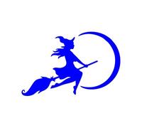 Adesivo in vinile per auto con scritta "Want to Fly Up and Shoulder to Shoulder with The Moon, I'm Not A Witch I'm Free" (blu, 20 x 13 cm)