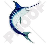 Adesivo in vinile per paraurti, motivo: pesci di marlino, 19,4 mm, colore: blu