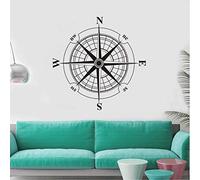 Adesivo In Vinile Rosa Dei Venti Bussola Adesivo Da Parete Rimovibile Geografia Da Viaggio Poster Decorazioni Per La Casa Decorazione Soggiorno Murale 57X57Cm