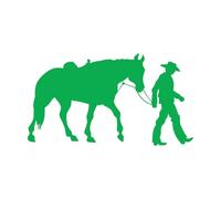 Adesivo in vinile Western Cowboy Horse Raser Wild West Movie 48x84cm Diverse opzioni di dimensioni Grande Verde