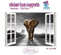 Adesivo Inganna Occhio Finestrino: Elefante Animali - 6 Dimensioni - STL EL