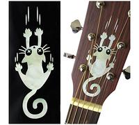 Adesivo intarsio per chitarra e basso - Ripping Slipping Cat - Bianco perla
