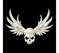 Adesivo intarsio per chitarre e basso - teschio alato - bianco perla B-137WS-WT