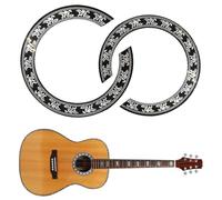 Adesivo Intarsio Rosetta per Chitarra, 2Pcs Chitarra Suono Foro Decalcomania Adesivi per Chitarra Acustica Inlaystickers